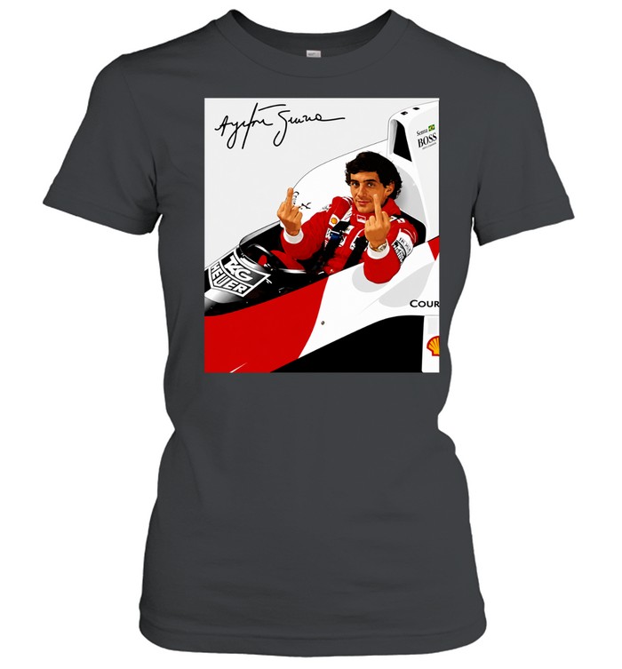 Ayrton Senna middle finger signature meme Women T-Shirt