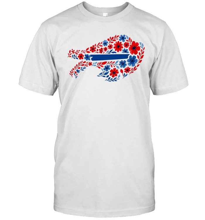 Buffalo Bills floral red blue stripe Unisex T-Shirt