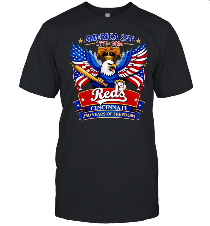 Cincinnati Reds x America 250th 1776 to 2026 250 Years of Freedom eagle with American flag pattern Unisex T-Shirt
