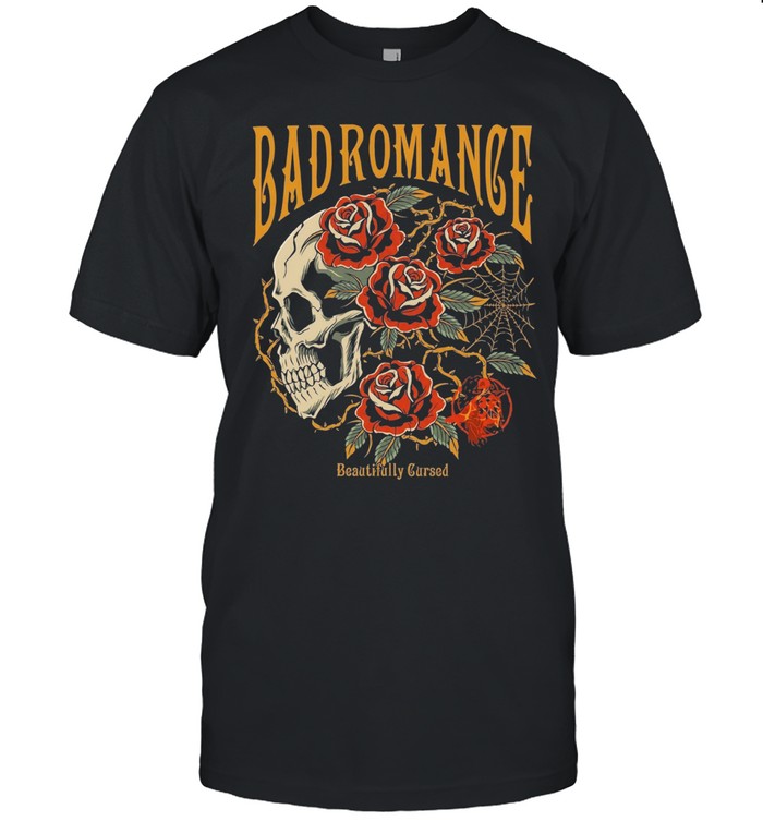Bad Romance Beautifully Cursed Skull and Roses Gothic Tattoo Unisex T-Shirt