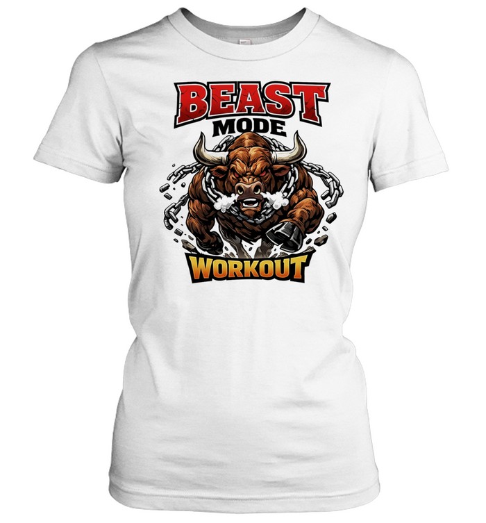 Beast mode workout illustrated bull with chains Women T-Shirt