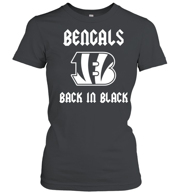 Cincinnati Bengals back in black logo Women T-Shirt