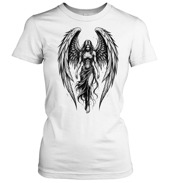 Dark Angel Wings Girl Women T-Shirt