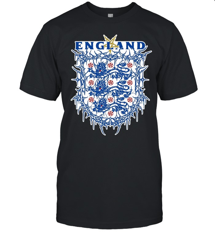 England Three Lions Heavy Metal Death Metal Typography Logo Unisex T-Shirt