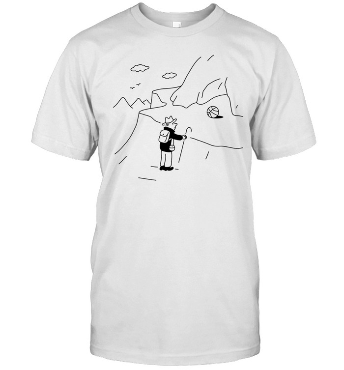 Hiker finding a basketball in the mountains Unisex T-Shirt