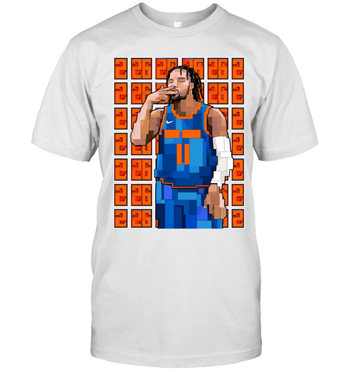 Jalen Brunson 11 Pixel Mosaic Geometric Art Basketball Finals 2026 Unisex T-Shirt