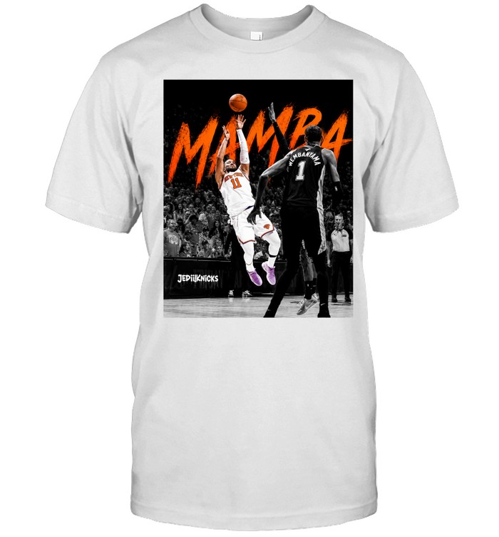 Jalen Brunson 11 Shooting Over San Antonio Spurs Victor Wembanyama 1 Mamba Orange Finals 2026 Unisex T-Shirt