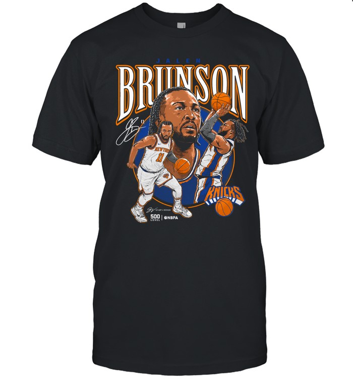 Jalen Brunson New York Knicks 500 Level Youth Trio Caricature Unisex T-Shirt