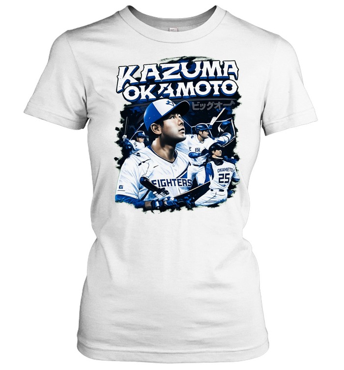 Kazuma Okamoto Fighters Japanese baseball player action collage jersey Women T-Shirt