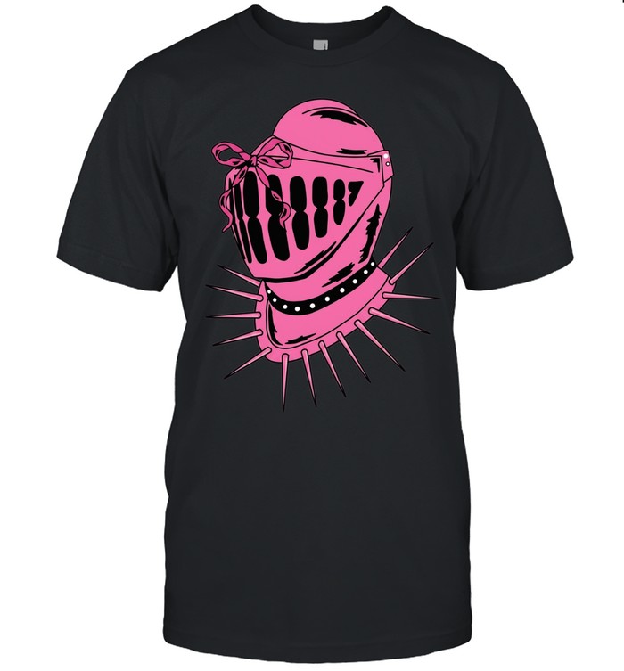 Knight Helmet with Pink Bow and Spiked Choker Unisex T-Shirt