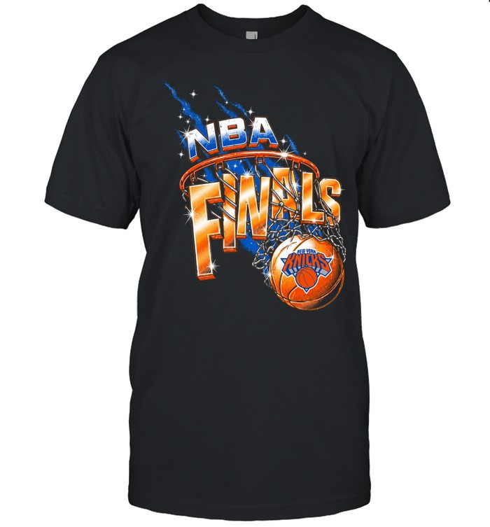New York Knicks Basketball Net Rim Retro Sparkle Graphic Finals 2026 Unisex T-Shirt