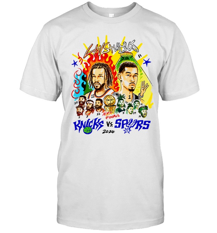 New York Knicks vs San Antonio Spurs Jalen Brunson Victor Wembanyama Matchup Cartoon Graphic Finals 2026 Unisex T-Shirt