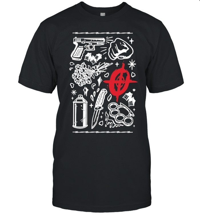 Street life tattoo symbols flash art Unisex T-Shirt