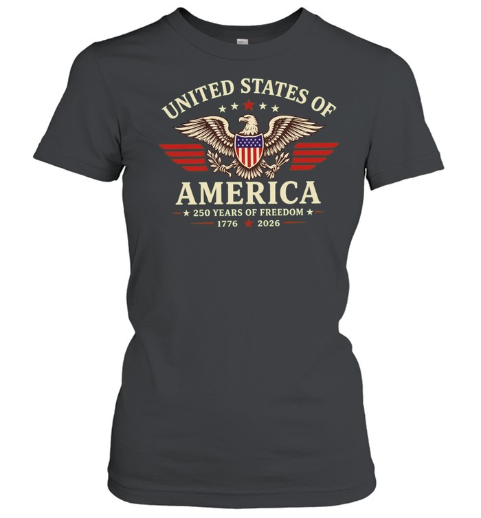 United States of America 250 years of freedom 1776 2026 bald eagle patriotic Women T-Shirt