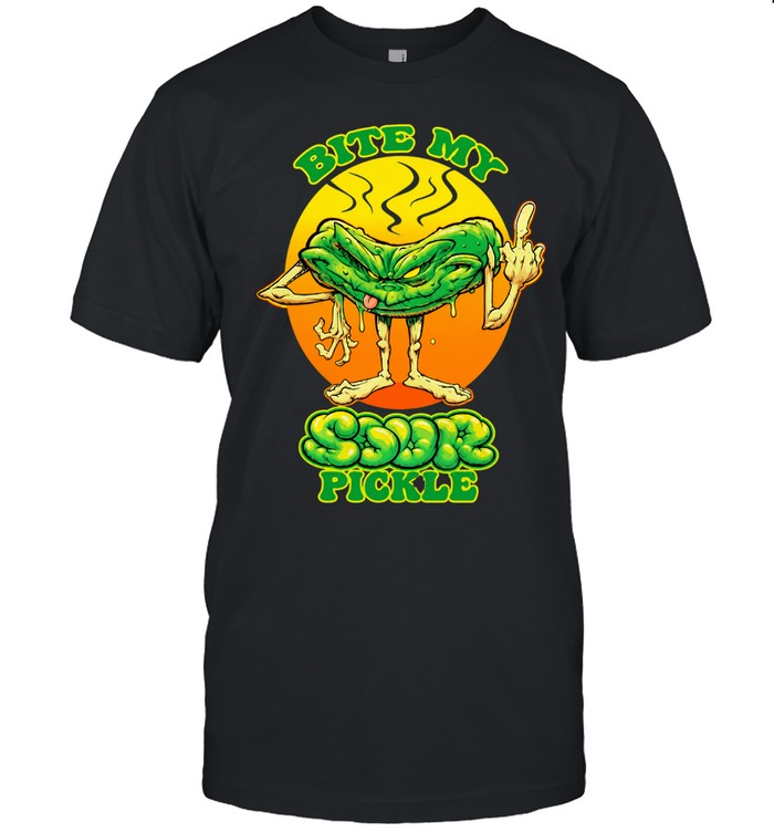 Bite My Sour Pickle funny cartoon food Unisex T-Shirt