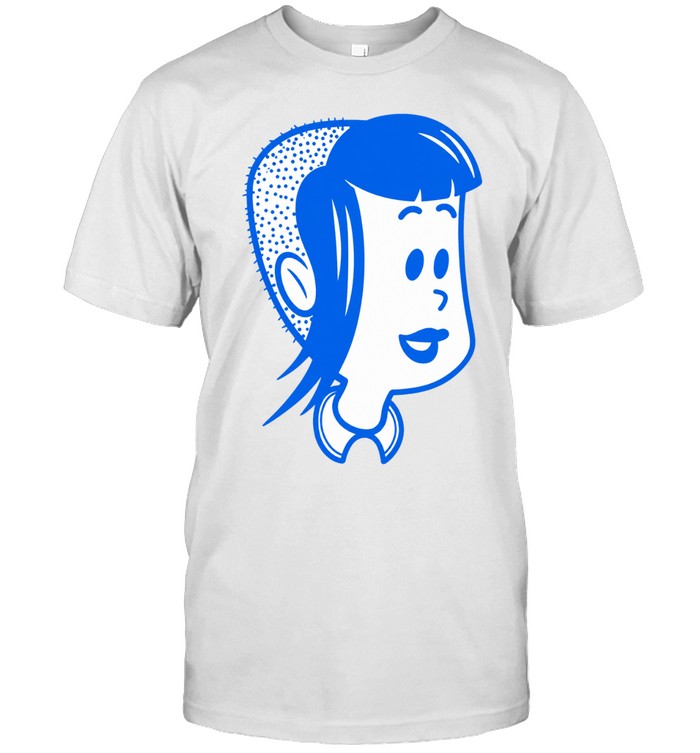 Dot-Work Blue Silhouette Woman Profile minimalist Unisex T-Shirt