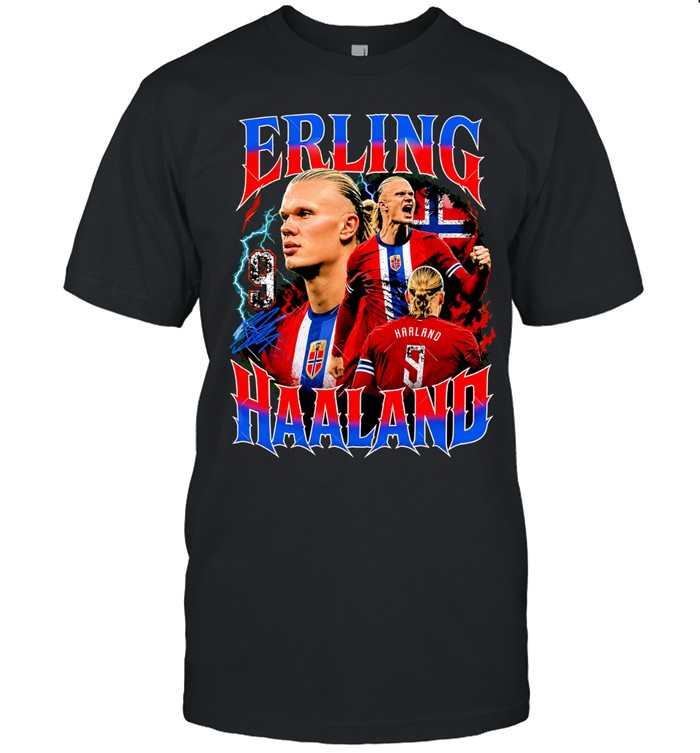 Erling Haaland Norway number 9 jersey collage Unisex T-Shirt