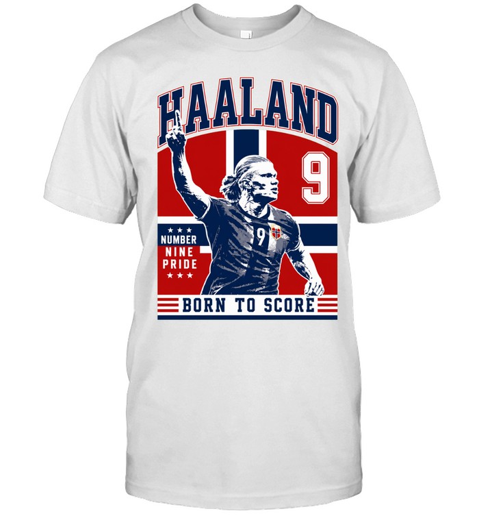 Haaland Number Nine Pride Born to Score Distressed Unisex T-Shirt