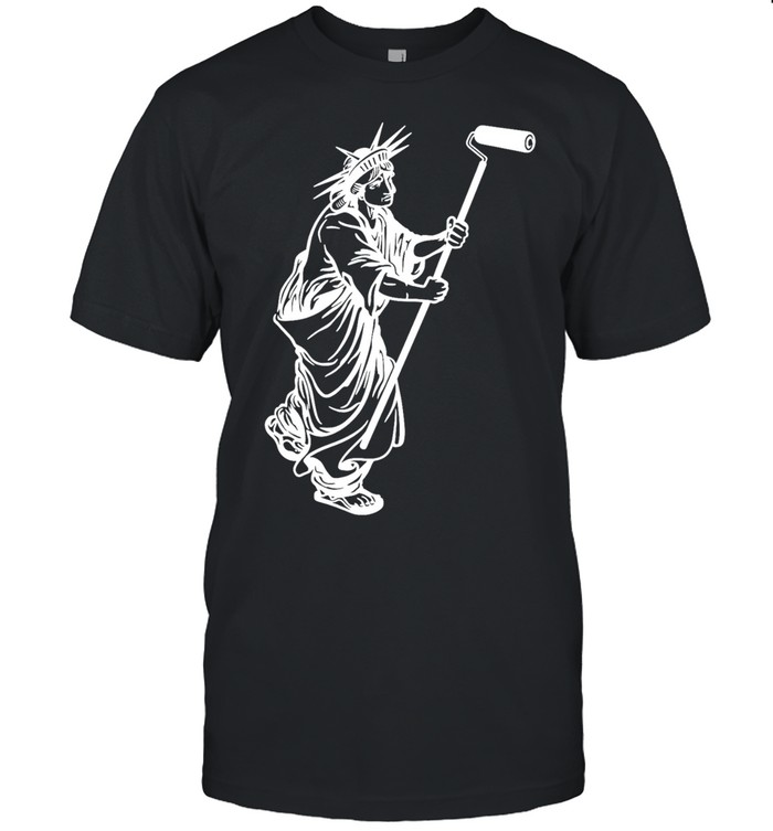 Statue of Liberty painting with a paint roller icon meme Unisex T-Shirt
