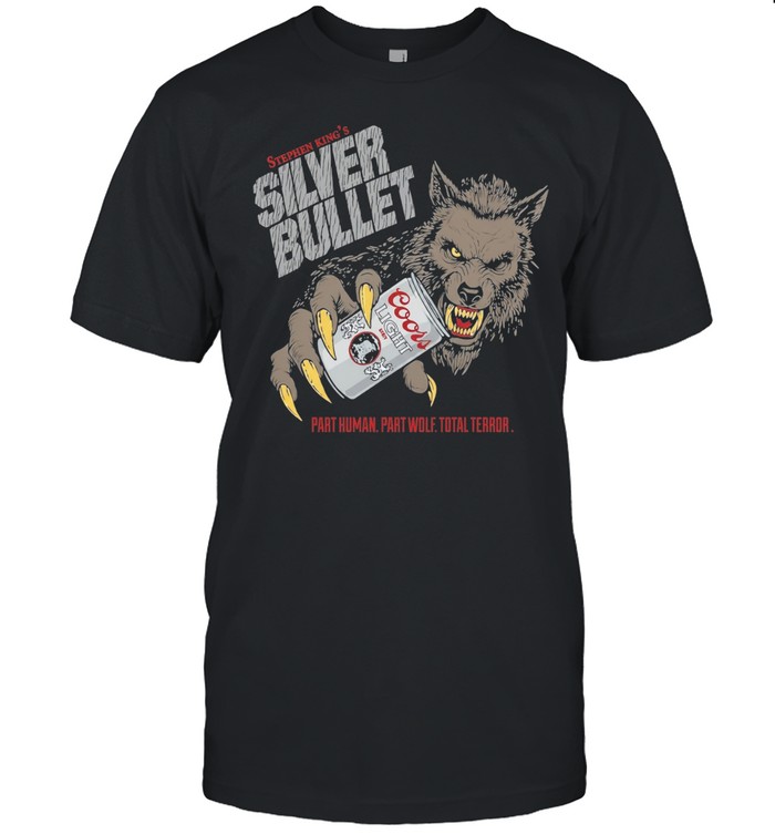 Stephen King’s Silver Bullet Werewolf Drinking Coors Light Part Human Wolf Terror Unisex T-Shirt