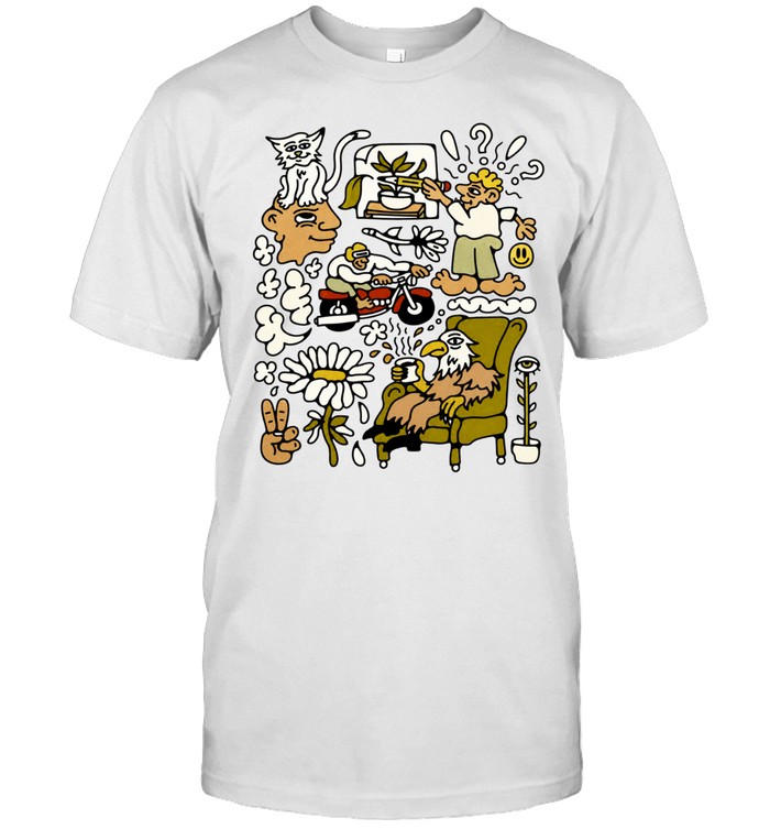 Take It Easy Doodle Collage whimsical eagle Unisex T-Shirt