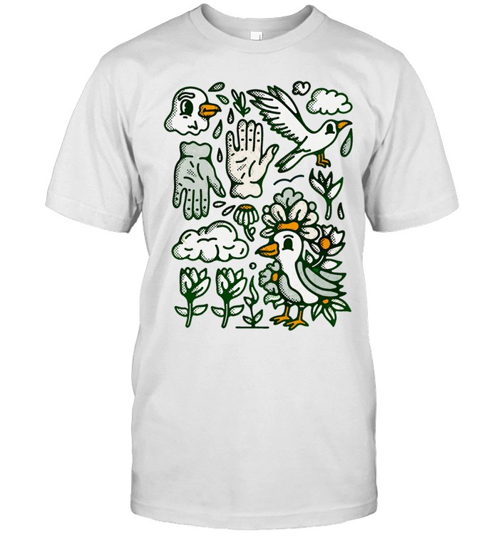 The Birds Halftone Collage nature whimsical Unisex T-Shirt