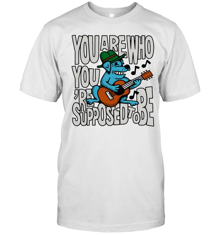 You Are Who You’re Supposed to Be Retro Dog Guitarist Unisex T-Shirt